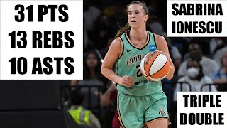HISTORY: Sabrina Ionescu Posts FIRST 30 Point Triple-Double In WNBA HISTORY! | July 6, 2022 #WNBA