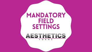 Check your mandatory field settings