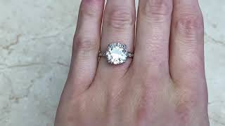 Art Deco Era 4.04ct Center Old European Cut Diamond Engagement Ring - Albi Ring - Hand Video