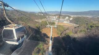 【前面展望】伊豆パノラマパークロープウェイ 下り線 山頂駅→山麓駅【単線自動循環式】