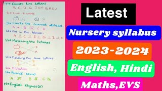 Nursery syllabus 2024-25/Nursery syllabus/Nursery class syllabus (worksheet) 2024-25