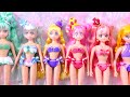 わんだふるぷりきゅあ！プールで水着❤️キュアニャミー、キュアリリアン、キュアワンダフル、キュアフレンディが変身⭐️わんぷりのスタイルドール人魚をリメイクdiy🌼100円ショップ材料で手作り工作✨声真似