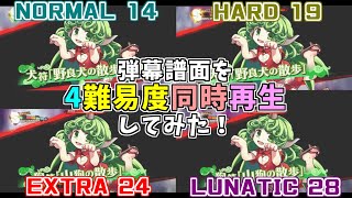 【ダンカグ4難易度同時再生】弾幕譜面は弾幕の難易度も上がるの？4難易度同時再生で確かめてみよう！【絡繰りドール[D] N14/H19/EX24/L28】【#ダンカグ応援団】