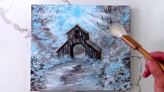 Blues of Nature: How to Paint a Park Gateway in Soft Blue Hues | Step-by-Step Acrylic Techniques