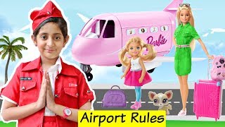 AIRPORT RULES - Barbie  Pretend Play Airplane Travel | #Vacation #Adventure #MyMissAnand #ToyStar