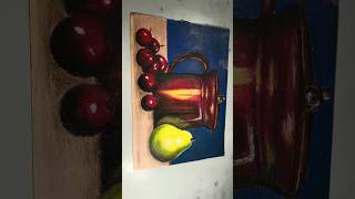 Still life drawing 🤩realistic drawing with oil pastel,oil pastel drawing#shorts#drawing#trending#art