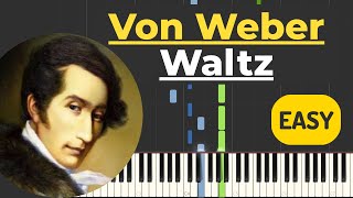 Von Weber - Waltz - Vivace - EASY Classical Piano Music Tutorial by TheGhostPianist