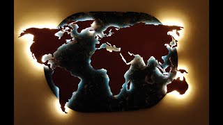 LED Backlit World Map