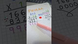 Comprobación de multiplicación #shorts #youtubeshorts #aprendeencasa #matematicas #matefacil