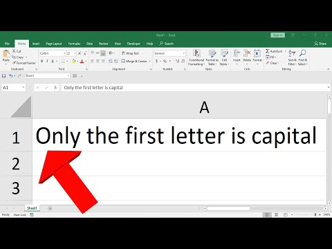 Instantly capitalize only the first letter of a sentence in Microsoft Excel