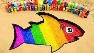 How to Make Rainbow Fish with Slime Orbeez and Fanta, 7up, Pepsi vs Mentos, Popular Sodas