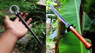 Survival Sword Making From Unknow Metal - Tool Restoration Rust Removal