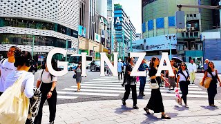 Ginza 4K Walking Tour (Tokyo Japan)-Tour with Captions \u0026 Immersive Sound.銀座