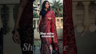 Styling Ajrakh saree #saree#ajrakh#youtubeshorts#evelynns