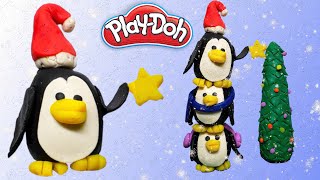 Make a Playdoh Penguin ( 3 Unique Penguins with Xmas Tree)