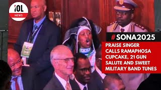 SONA 2025: Praise singer salutes President Cupcake Ramaphosa, 21 gun salute and military band blues