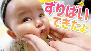 ハイハイ目前！ずりばいを始めた7ヶ月赤ちゃん【ちゅんぴー年子姉妹】