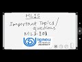 Important Topics and Questions | MLI-101 | part-1