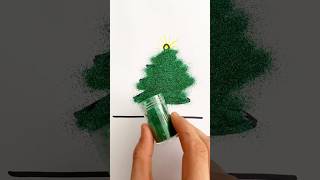 glitter Christmas tree easy art craft for kids😍🎄 #kids #christmas #silver #glitter