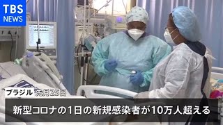 ブラジル 一日のコロナ死者４０００人超、補助金不満で抗議デモも