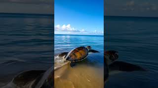 A Baby Turtle’s Journey to the Ocean – A Beautiful Moment of Nature