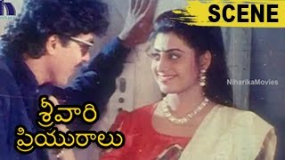 Satyanarayana Slaps Vinod Over Affair With Priya - Emotional Scene - Srivari Priyuralu Movie Scenes