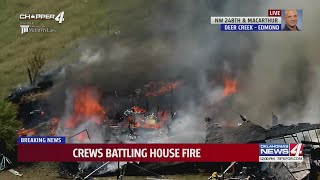 Crews battle house fire in Oklahoma County