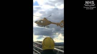 NHSGGC - First Helicopter Landing on the new SGUH