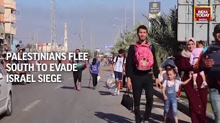 Israel-Hamas War: Caravan Of Palestinian Evacuees Walk South Within Gaza To Try To Escape War