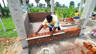 Techniques of Column BrickWork_Sill level Bricklaying Perfectly for Construction|Column Brickwall