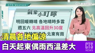 清晨各地偏涼　白天起東偶雨西溫差大｜華視生活氣象｜華視新聞 20230426