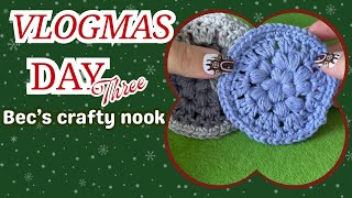 How to crochet a 10 minute face scrubbie  | vlogmas day 3 | bec’s crafty nook