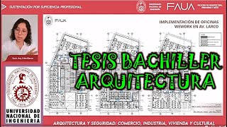 SUSTENTACIÓN TESIS BACHILLER PARA LA OBTENCIÓN TITULO DE ARQUITECTA. UNI PERU 2022