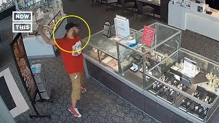 Man Fails to Break Into Jewelry Display Case With Brick