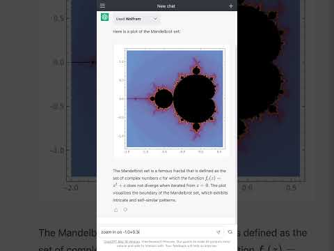 Creating a Mandelbrot plot with Wolfram and the ChatGPT plugin