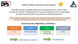 NCEM Webinar FEMA and State Public Assistance Programs for Eligible Applicants 2