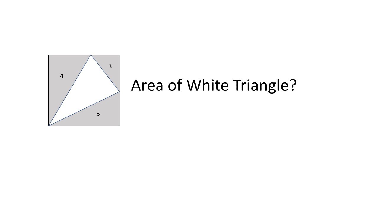Finding Area Of Triangle Inside Square Youtube