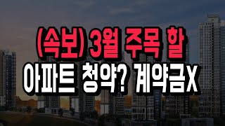 (속보) 3월 쏟아지는 반값 아파트? 계약금 없이 추첨제 가능한 청약이 있다?