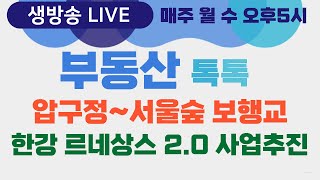 [생방송] 부동산톡톡28회 - 압구정 서울숲 보행전용 다리를? 한강르네상스 2.0 시작!