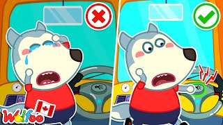 Oh No! I'm Stuck! 😫 Car Safety for Kids 🚗 Learn Safety Tips 🤩 Wolfoo Kids Cartoon