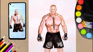 Hyper Realistic Painting of Brock Lesnar, How to paint Brock Lesnar, how to draw brock lesnar