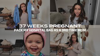 Pack my hospital bag with me as a 3rd time mom! | 37 weeks pregnant