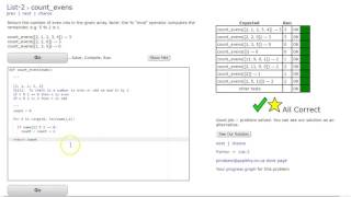 CodingBat - count_evens (Python - Lists 2)