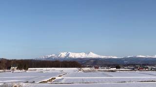 Pippu Hokkaido　北海道比布町から春の大雪山を見る 北海道比布町（ぴっぷちょう）から大雪山を望む景色