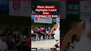 Rhenz Abando 3 point Highlights Gilas Pilipinas Vs Iran #gilaspilipinas #rhenzabando #fibawc2023