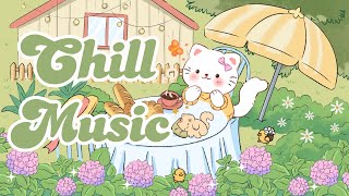 Chill Music Lofi Kitty 🌷🌟1 Hr Song🧡 lofi chill 【Cute lofi music mix】🌳study/aesthetic/chill/relax🌷