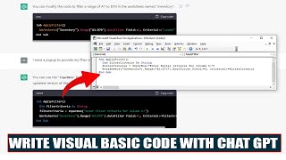 Write Visual Basic Code with ChatGPT Master Visual Basic Programming with ChatGPT beginner Tutorial