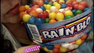 3 1/2 hrs Quiet ASMR for relaxation Chewing Rain Blo juicy bubblegum balls, up close to the mic