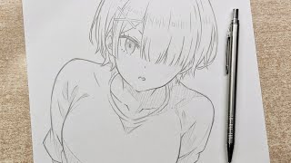 how to draw Ram [ Re:Zero ] Real Time sketching.....