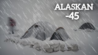 EXTREME❄️Heavy Snowfall -45° Solo Camping 4 Days | Snowstorm deep snow hot tent winter camping